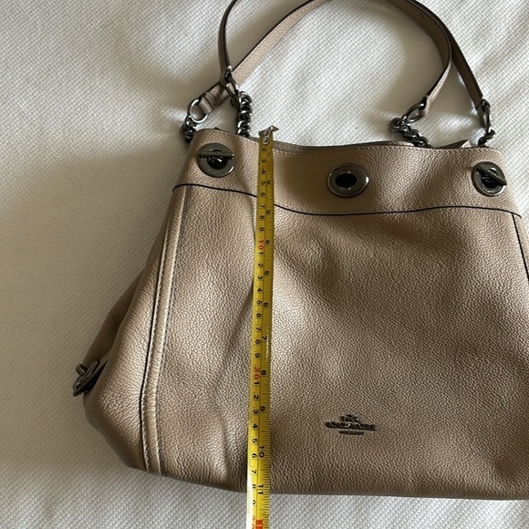 Coach Edie Turnlock shoulder bag / like new / F1748-36855 /gray leather - Picture 10 of 11